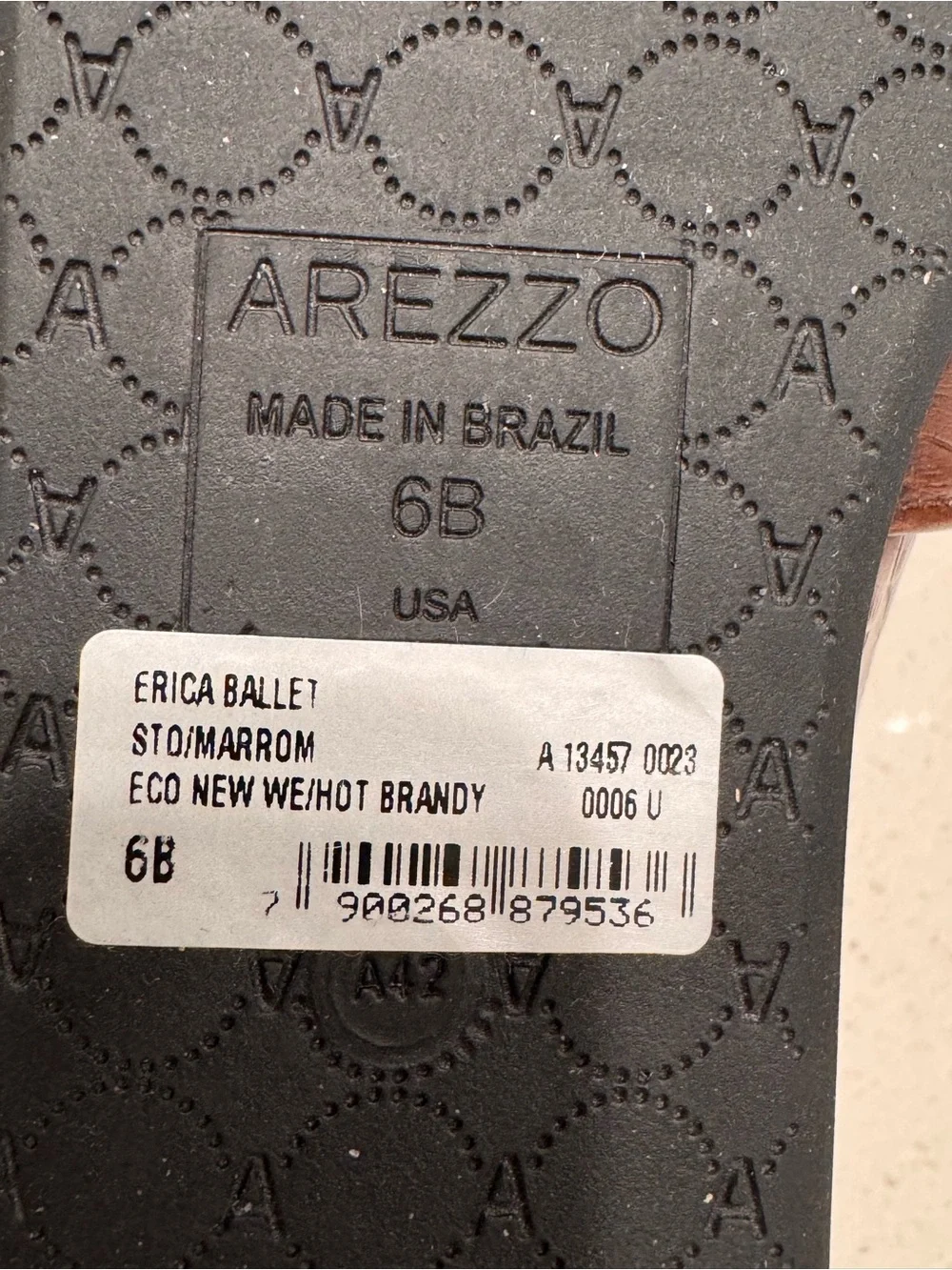 NIB Arezzo Erica Croc Embossed Mary Jane Ballet Flats Brown Hot Brandy 6B⁠